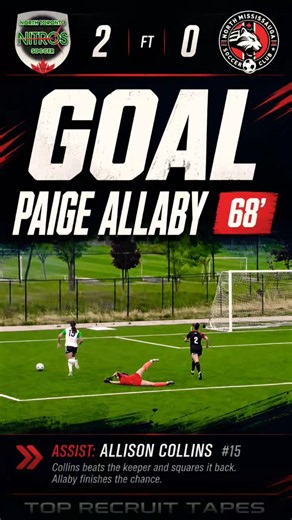 Paige Allaby Finishes After Brilliant Allison Collins Assist! ⚽🔥 #Soccer #toprecruittapes
