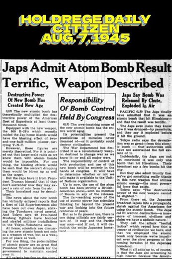 UNITED STATES DROP ATOM BOMB ON HIROSHIMA-WWII (Aug. 6, 1945)