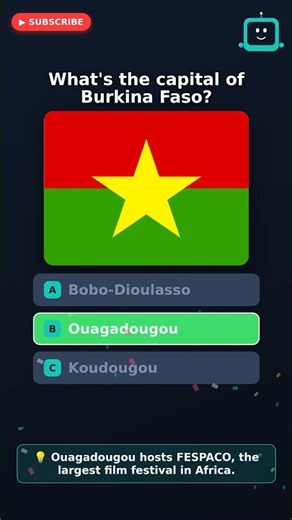 What's the capital of Burkina Faso? 🤔 Capitals Quiz #Shorts