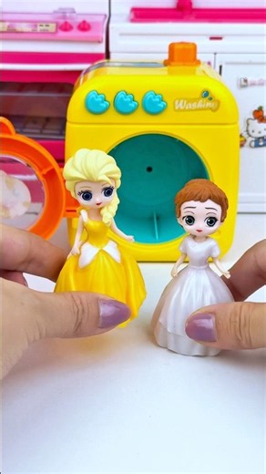 ASMR Toy Unboxing Elsa Princess & Washing Machine Set Toy I Satisfying Toy Sounds #Shorts