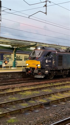 DRS Class 88 (88008) Passing South Through Carlisle | Early Morning Container Train