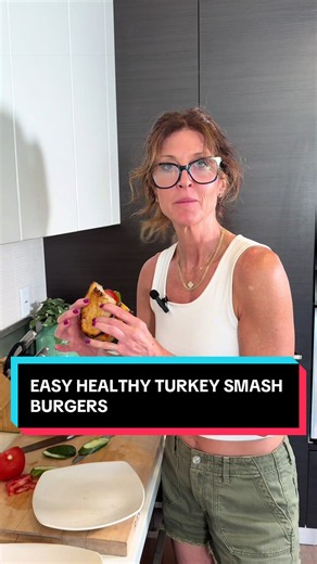 The secret to these healthy smash burgers? Refrigerate the patties before cooking, then salt the outside just before they hit the skillet for a flavorful crust! Skillet fry for about 4–5 minutes per side, depending on thickness. Make sure they’re fully cooked before serving. TOPPING IDEA: Finely dice tomatoes and dill pickles for an easy, fresh topping, or serve your burger over a bed of salad with avocado and a squeeze of lemon. So good! What’s your favorite burger topping? #TurkeyBurger #Smash