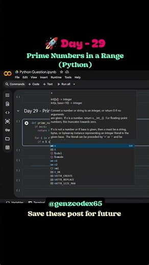 🚀 Day 29 – Prime Numbers in a Range (Python)