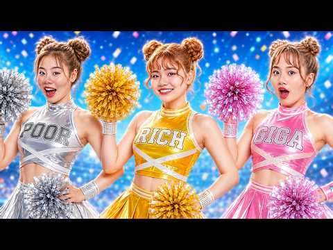 Poor Vs Rich Vs Giga Rich Girl At Cheerleader Contest! Who Becomes Popular Cheerleader?