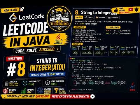 LeetCode Question #8 :String to Integer(atoi)|java|#string #integer #leet #leetcode #interview #java