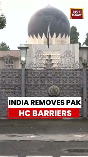 Ind Vs Pak: India Removes Barriers Outside Pakistan High Commission In Delhi Amid Tensions #india