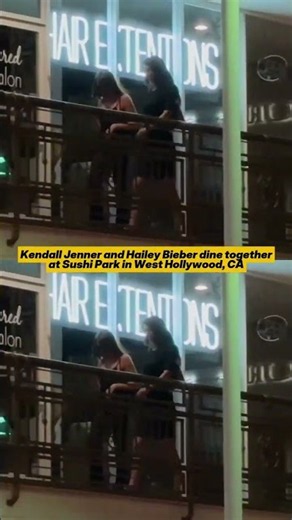 Hailey Bieber and Kendall Jenner spend some time together at Sushi Park in West Hollywood 🖤 #shorts