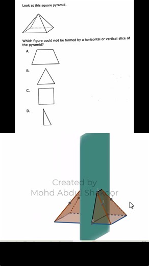Which Cross-Section Is Not Possible? | Square Pyramid | Grade 7 Math