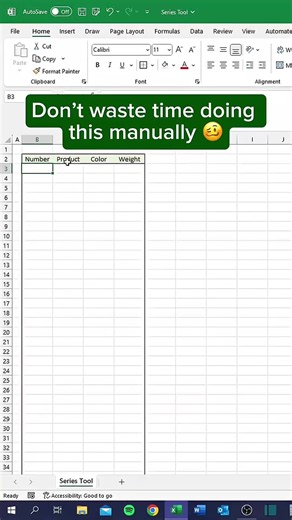 How to open the series tool in Excel! #tutorial