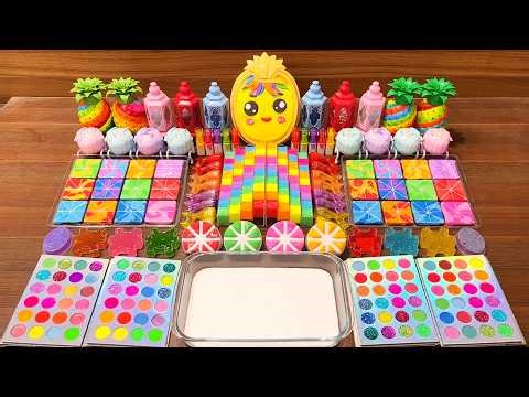 Slime Mixing Rainbow Chaos Into Glossy Slime For Relaxing ASMR #257