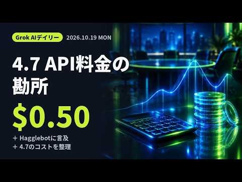 【Grok AIデイリー】2026-10-19（月） 公式は静かな週明け／Hagglebotに言及