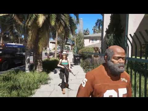 Lucia Caminos - Just a relaxing walk around Los Santos (L.A) - GTAV Enhanced