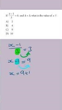 Solving Linear Equation (SAT Math Question)