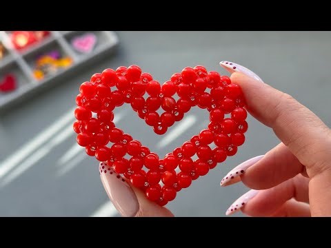 DIY 3D Beaded Heart Tutorial | How to Make a Beaded Heart with a Hole