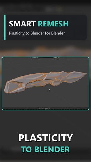 Plasticity CAD Model to Clean Quads in Blender - Smart Remesh #b3d #shorts