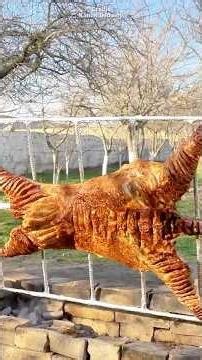 Whole Lamb BBQ on a Spit | Crispy & Juicy #food #cooking #bbq