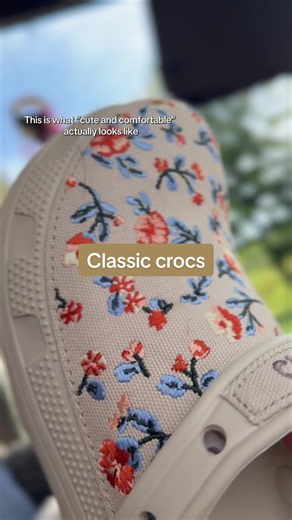 Crocs Adult Classic Crafted Floral Clogs — the classic comfort fit with a soft floral print for an elevated everyday look. Proof that comfort shoes can still be cute. @Crocs #tiktokshopbacktoschool #Crocs #FloralClogs #ComfortShoes #footwear