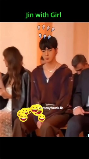 Different reaction when RM and Jin sitting next to a girl 😂