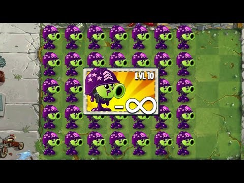 PvZ 2 Power Up - All Plants Level 100 use 1 POWER UP Vs Team Newspaper Zombies Level 30