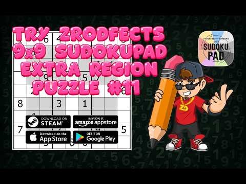 SudokuPad 9x9 Extra Region Sudoku Puzzle #11 - (By Zro Dfects) Play It Now