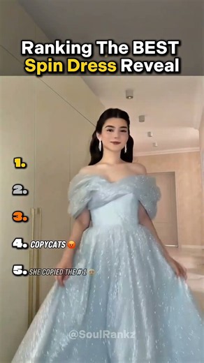 Ranking The Best Spin Dress Reveal 👗✨ #shorts #reveal #viral #fashion