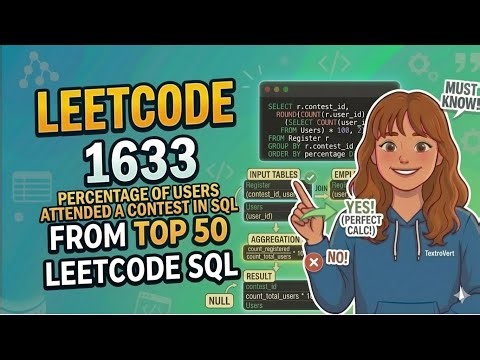 Calculating Percentages | LeetCode 1633: Percentage of Users Attended a Contest | TextroVert