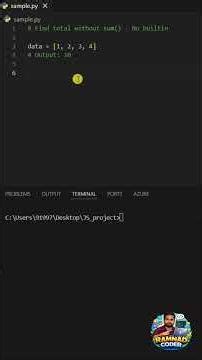 Find Sum Without sum() 🔥 Python Interview Trick #pythontamil #shorts