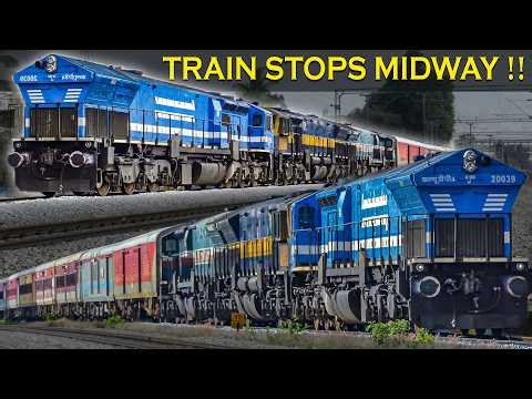 TRAIN STOPS MIDWAY !! CHAIN PULLING | TRIPLE DIESEL LOCOS | Solapur Hassan Express | Indian Railways