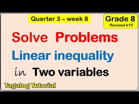 Solve word problems involving linear inequalities in two variables Math 8 Matatag 3rd quarter week 8