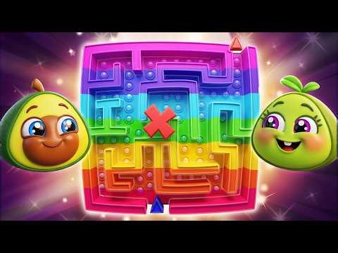 🤩 Avocado Explores a Giant Inflatable Maze! 🌈 Find the Way Out and Learn Colors ⬅️➡️