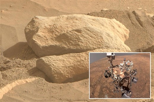 NASA’s Mars rover discovers rock with eerie resemblance to prehistoric animal skull
