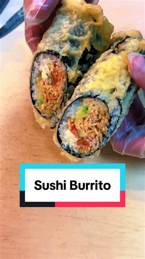 How to make sushi burrito. Be honest would you try this? 🌯 #sushi #fyp #howto #pov #usa