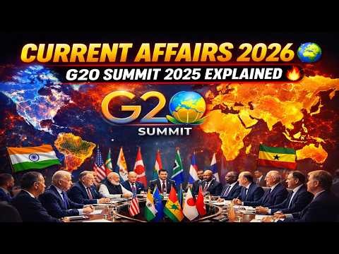 G20 Summit 2025 Explained 🌍 | International Relations Current Affairs 2026 | UPSC Prelims & Mains