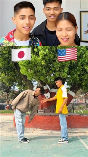 Japan🇯🇵 vs USA 🇺🇸 Greeting Style 😂🤣 | Reacts #shorts #funny #viral