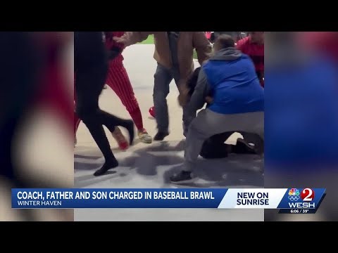 VIDEO: Coach, father and son arrested after brawl breaks out at Winter Haven baseball game