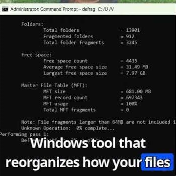 Use DEFRAG C: /U /V command to run your computer smoothly