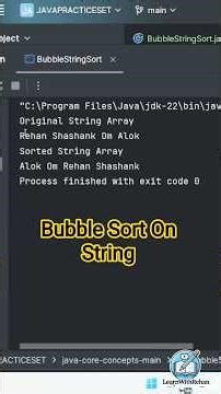 Bubble Sort on String in Java 🔥 | Step-by-Step Sorting Explained | LearnWithRehan #learnwithrehan