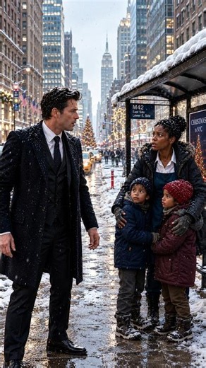 Billionaire Was Taking His Fiancée to a Christmas Lunch—Until He Saw His Ex at a Bus Stop with Twins