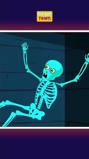 Blue Funny Skeletons Falling #spooky #kidssongs #teeheetown