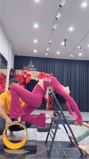 Chair + Yoga Wheel = Deepest Hollow Back