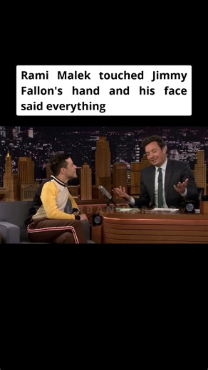 Rami Malek touched Jimmy Fallon's hand and his face said everything