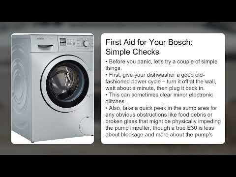 Bosch Dishwasher Error Code E30 – Tacho/Speed Sensor Fault