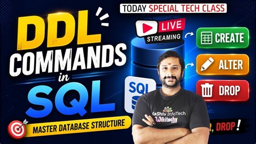 🔴 LIVE: Learn DDL Commands in SQL 🔥 CREATE, ALTER, DROP | SQL Tutorial | Kaashiv Infotech SQL | KaaShiv InfoTech