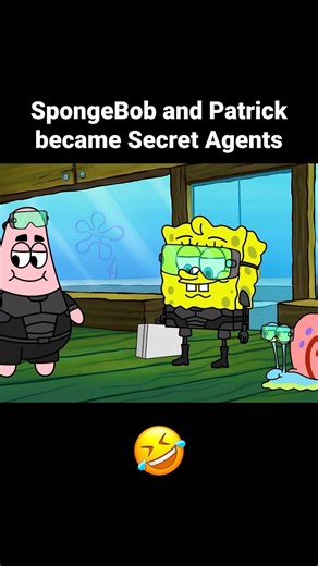 SpongeBob and Patrick became Secret Agents! 🤣 #spongebob #spongebobsquarepants #animation