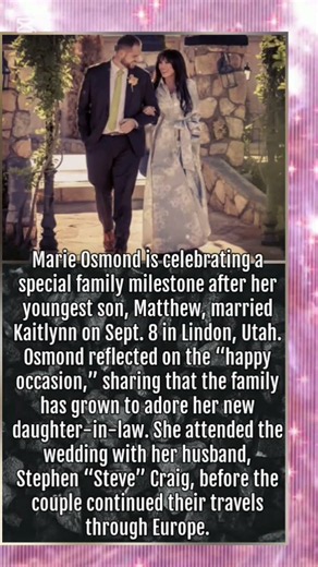 Marie Osmond Celebrates Son Matthew’s Wedding #short #MarieOsmond #CelebrityNews
