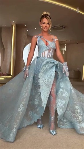To order this sage green dress DM reineecouture Radiating timeless glamour, this sage green gown