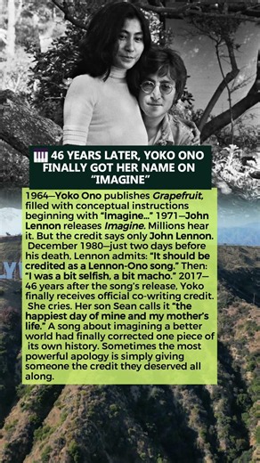 🎹 46 YEARS LATER, YOKO ONO FINALLY GOT HER NAME ON “IMAGINE”