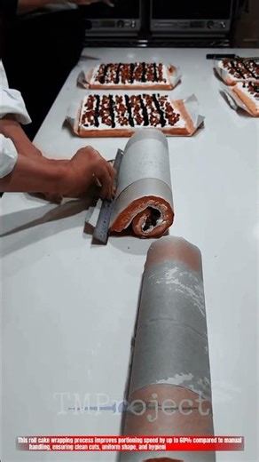 Innovative Swiss Roll Cake Wrapping Process: Best Clean Precision Portioning