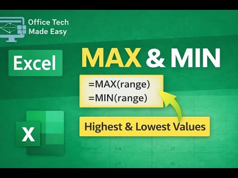 Excel MAX & MIN Function | Find Highest and Lowest Values
