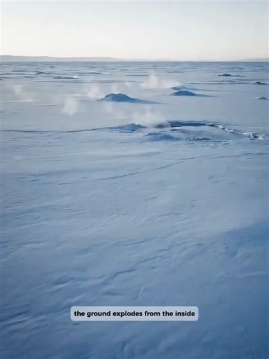 📍Yamal Peninsula, Siberia. Permafrost goes boom! 🌎 Watch methane erupt into massive ice craters #permafrost #geology #arcticexplosion #earth #wow #viral #nature #explosion #earthscience#climatechange #methanerelease #frozenplanet